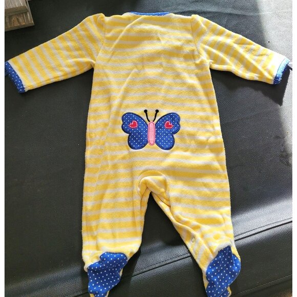 Just One You Carters Yellow & White Striped Baby Sleep & Play with Butterfly 6M - Picture 4 of 7
